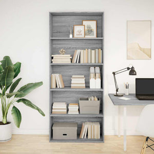 Bücherregal Grau Sonoma 80x30x189 cm