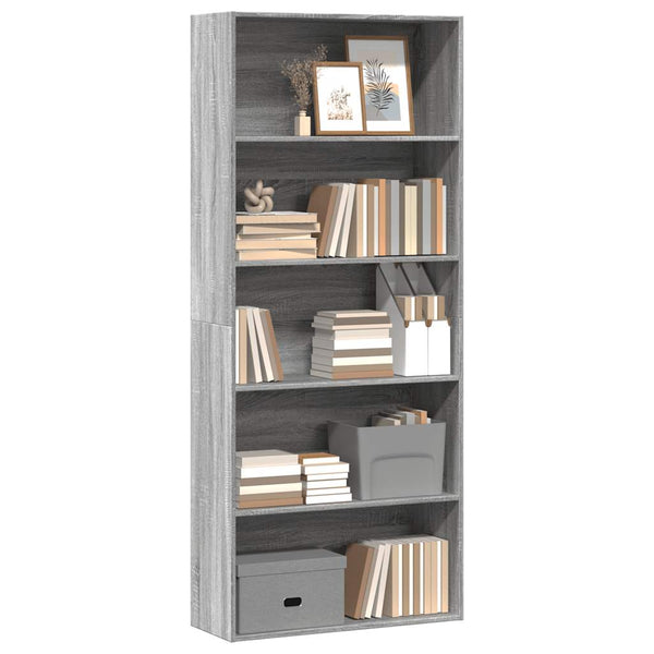 Bücherregal Grau Sonoma 80x30x189 cm