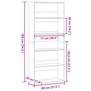 Bücherregal Artisan Eiche 80x189 cm