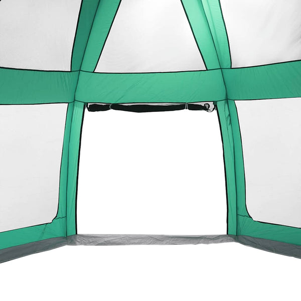 vidaXL Tente de piscine avec auvent amovible et moustiquaires vert mer 510x510 cm