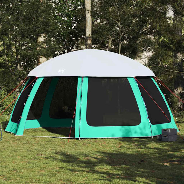 vidaXL Tente de piscine avec auvent amovible et moustiquaires vert mer 510x510 cm