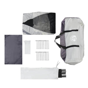 Poolzelt mit Netz Seitenteilen 612x612 cm Grau