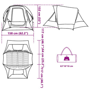 Wasserdichtes Campingzelt für 4 Personen, Grün
