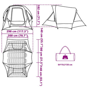 vidaXL Tente familiale pour 6 personnes verte et imperméable