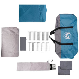 Familienzelt mit Dach, Blau/Grau, 721 cm