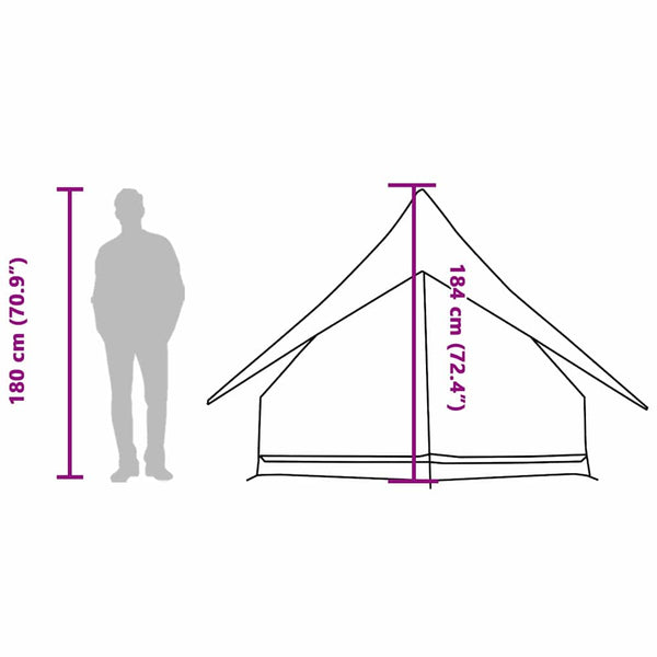 Familienzelt mit Dach, Grün/Weiß, 220 cm
