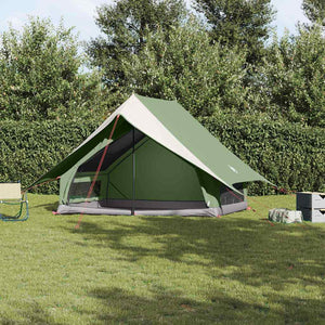 vidaXL Tente familiale avec toit vert et blanc 256 x 256 x 185 cm