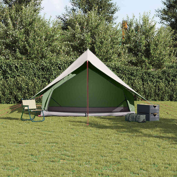 vidaXL Tente familiale avec toit vert et blanc 256 x 256 x 185 cm