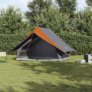 Familienzelt mit Dach, Grau/Orange, 256cm