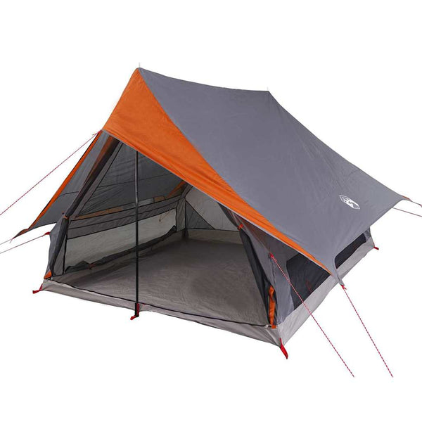 Familienzelt mit Dach, Grau/Orange, 256cm