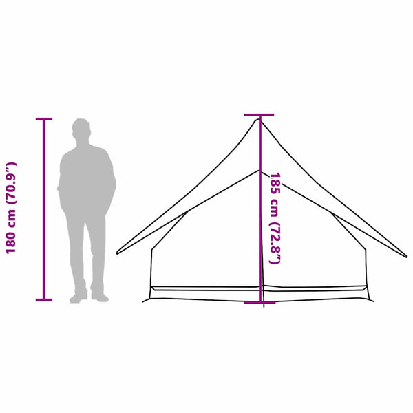 Familienzelt mit Dach, Grau/Orange, 256cm