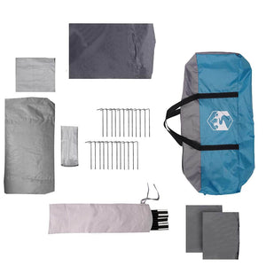 Familienzelt mit Dach, Blau/Grau, 576 cm