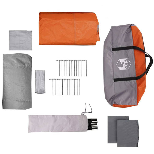 Familienzelt mit Dach, Grau/Orange, 576cm