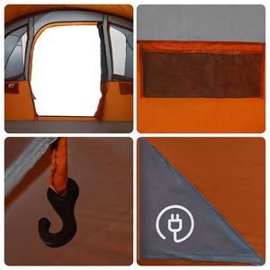 Familienzelt mit Dach, Grau/Orange, 576cm