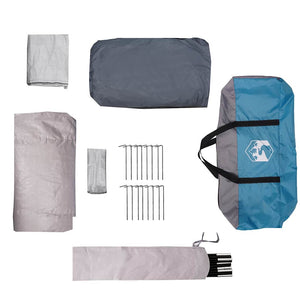 Familienzelt mit Dach, Blau/Grau, 435cm
