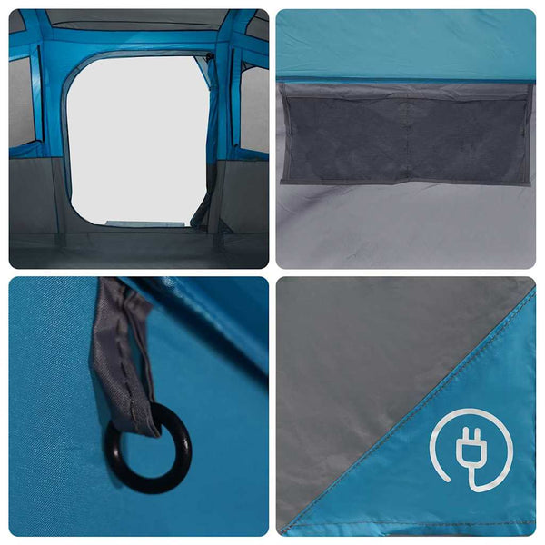 Familienzelt mit Dach, Blau/Grau, 435cm