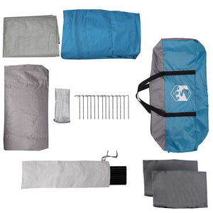 Familienzelt mit Dach, Blau/Grau, 622cm