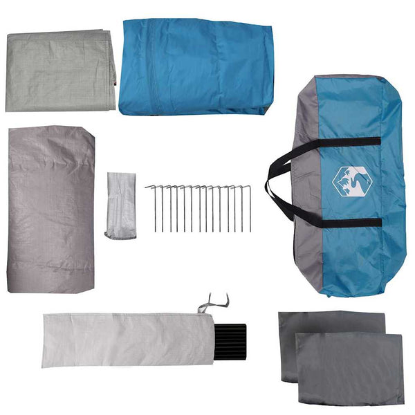 Familienzelt mit Dach, Blau/Grau, 622cm
