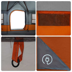 Familienzelt mit Dach Grau/Orange