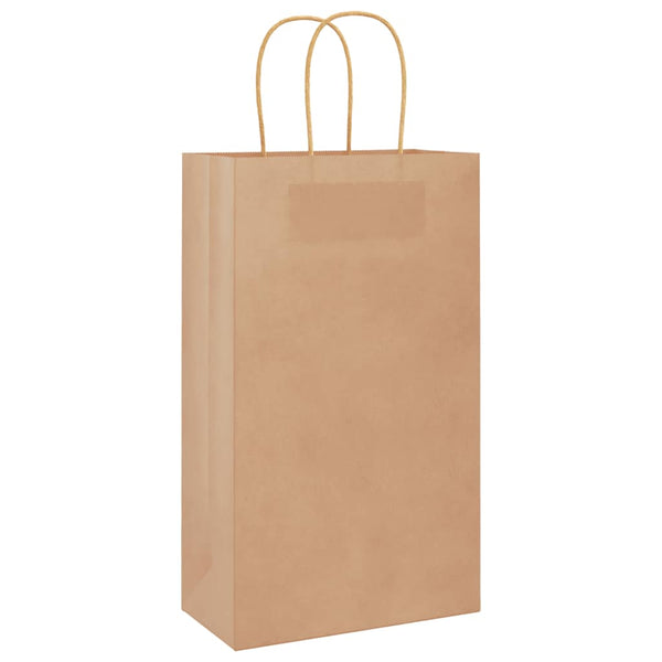 Braune Papiertragetaschen mit Henkeln, 50 Stk.
