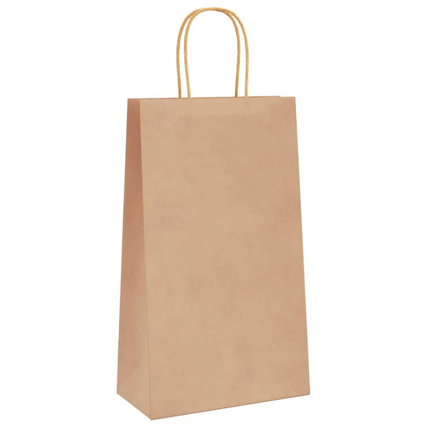 Braune Papiertragetaschen mit Henkeln, 50 Stk.