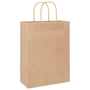 Braune Papiertragetaschen mit Henkeln, 50 Stk.