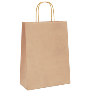 Braune Papiertragetaschen mit Henkeln, 50 Stk.