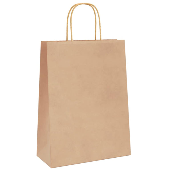 Braune Papiertragetaschen mit Henkeln, 50 Stk.