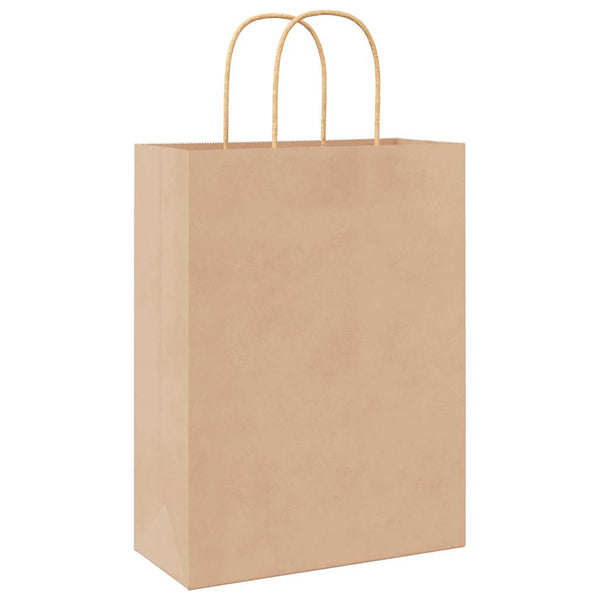Braune Papiertragetaschen mit Henkeln, 50 Stk.