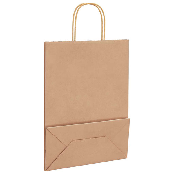 Braune Papiertragetaschen mit Henkeln, 50 Stk.