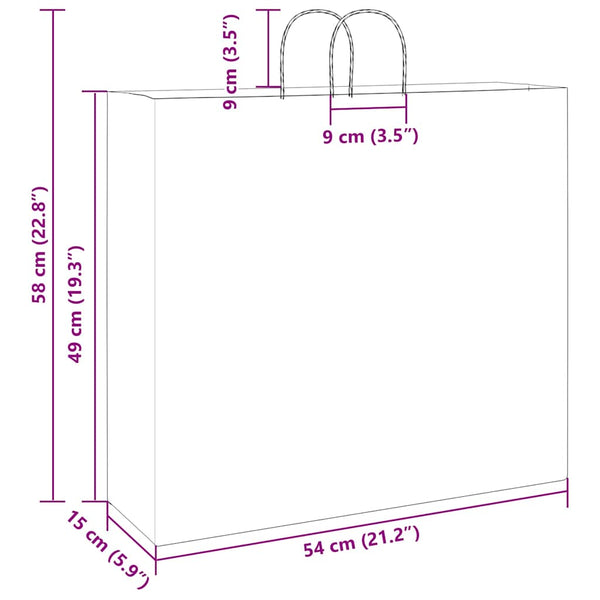 Papiertragetaschen Braun mit Henkel 54x15x49 cm, 250 Stk.