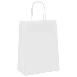 Weiße Papiertragetaschen mit Henkeln, 50 Stk.