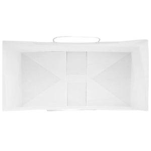 Weiße Papiertragetaschen mit Henkeln, 50 Stk.