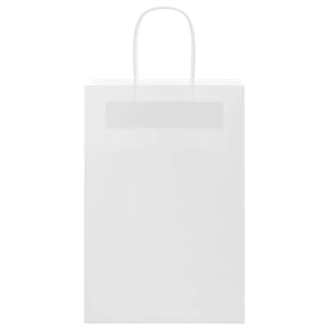 Weiße Papiertragetaschen mit Griff, 50 Stk. 21x11x31 cm