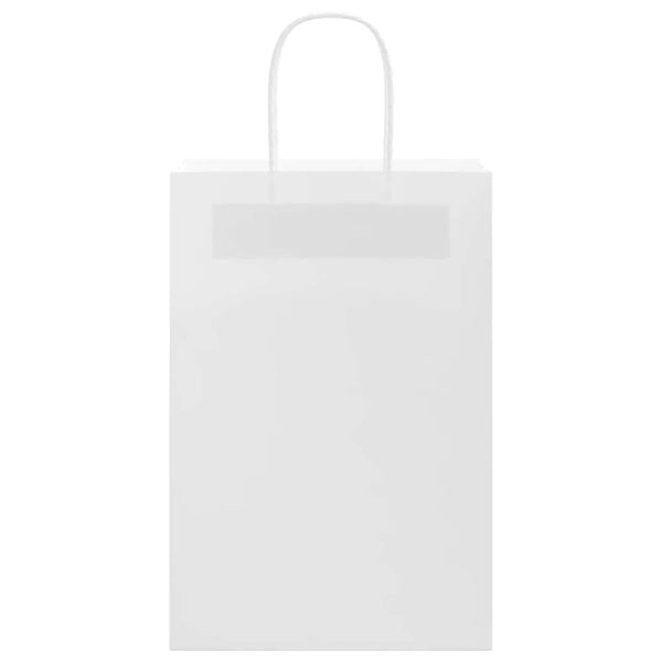 Weiße Papiertragetaschen mit Griff, 50 Stk. 21x11x31 cm