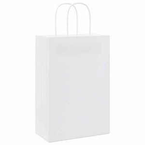 Weiße Papiertragetaschen mit Griff, 50 Stk. 21x11x31 cm