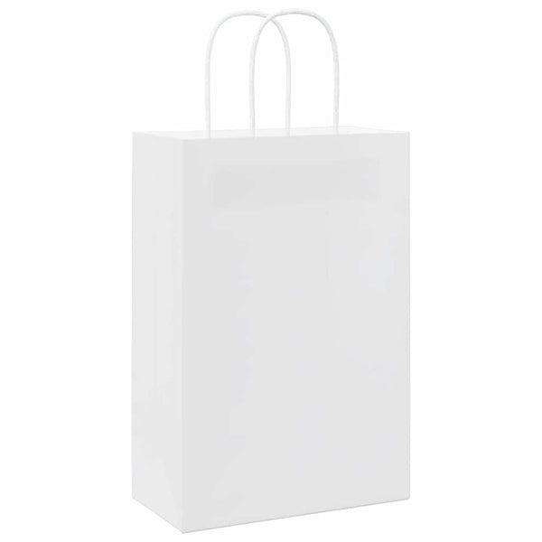 Weiße Papiertragetaschen mit Griff, 50 Stk. 21x11x31 cm