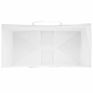 Weiße Papiertragetaschen mit Griff, 50 Stk. 21x11x31 cm