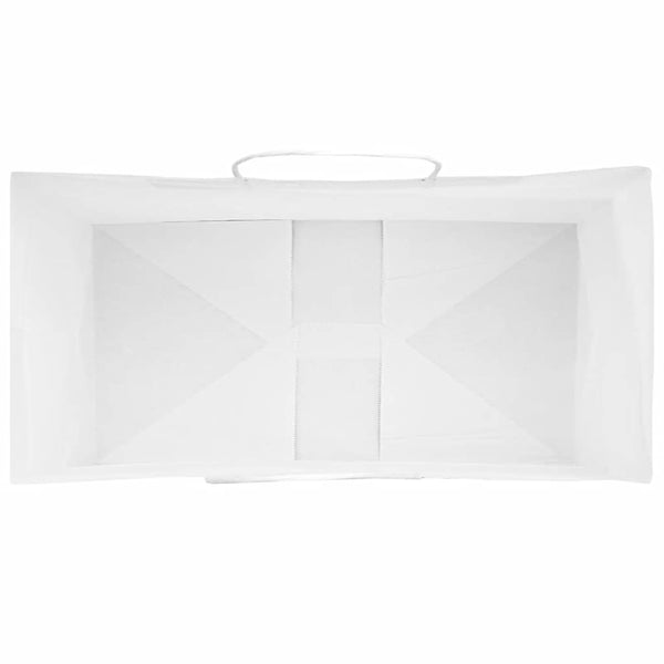 Weiße Papiertragetaschen mit Griff, 50 Stk. 21x11x31 cm