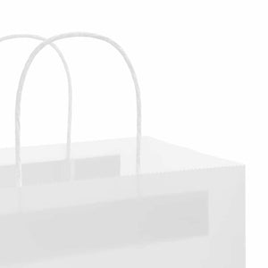 Weiße Papiertragetaschen mit Griff, 50 Stk. 21x11x31 cm