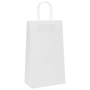Weiße Papiertragetaschen mit Henkeln, 50 Stk.