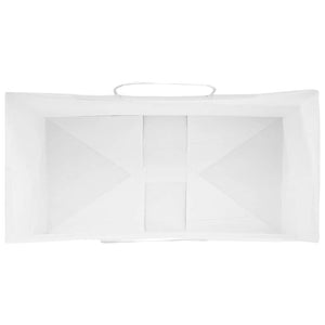 Weiße Papiertragetaschen mit Henkeln, 50 Stk.