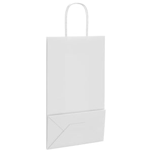 Weiße Papiertragetaschen mit Henkeln, 50 Stk.