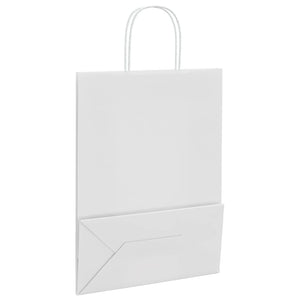Weiße Papiertragetaschen mit Henkeln, 50 Stk.