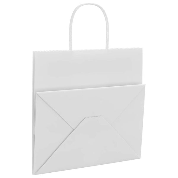Weiße Papiertragetaschen mit Henkeln, 250 Stk.