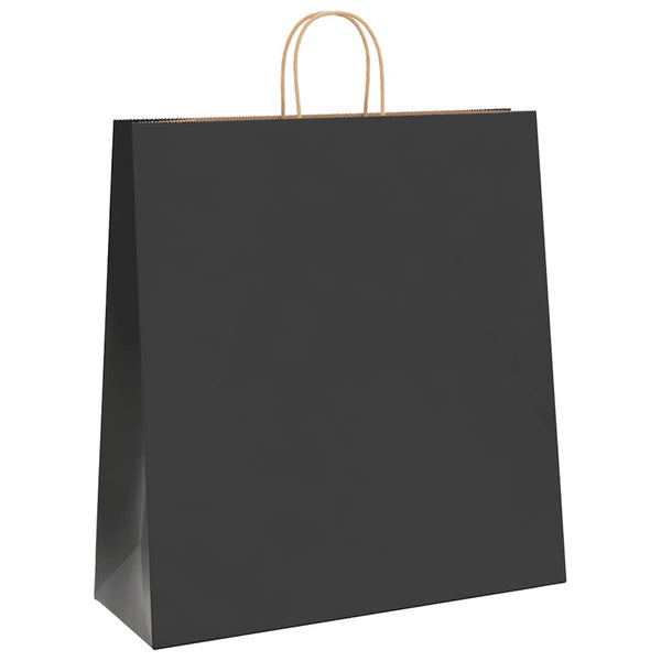 Schwarze Papiertragetaschen mit Henkeln, 50 Stk. 45x17x48 cm
