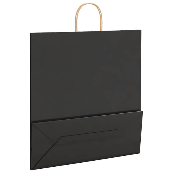 Schwarze Papiertragetaschen mit Henkeln, 50 Stk. 45x17x48 cm