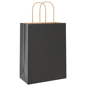 Schwarze Papiertragetaschen mit Henkel, 21x11x28 cm, 250 Stk.