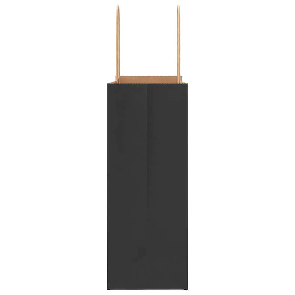 Schwarze Papiertragetaschen mit Henkel, 21x11x28 cm, 250 Stk.