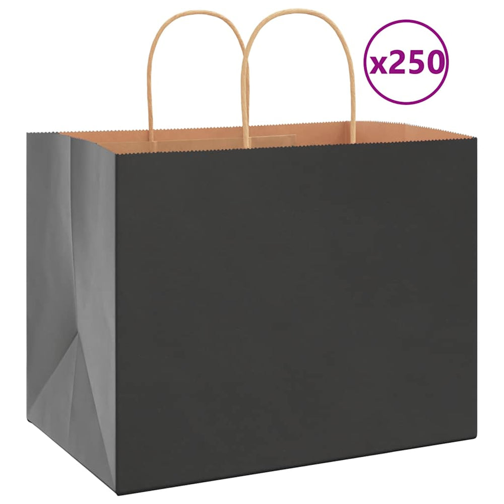 Schwarze Papiertragetaschen mit Henkeln, 250 Stk. 32x22x24 cm